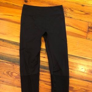 Fabletics black leggings with mesh leg